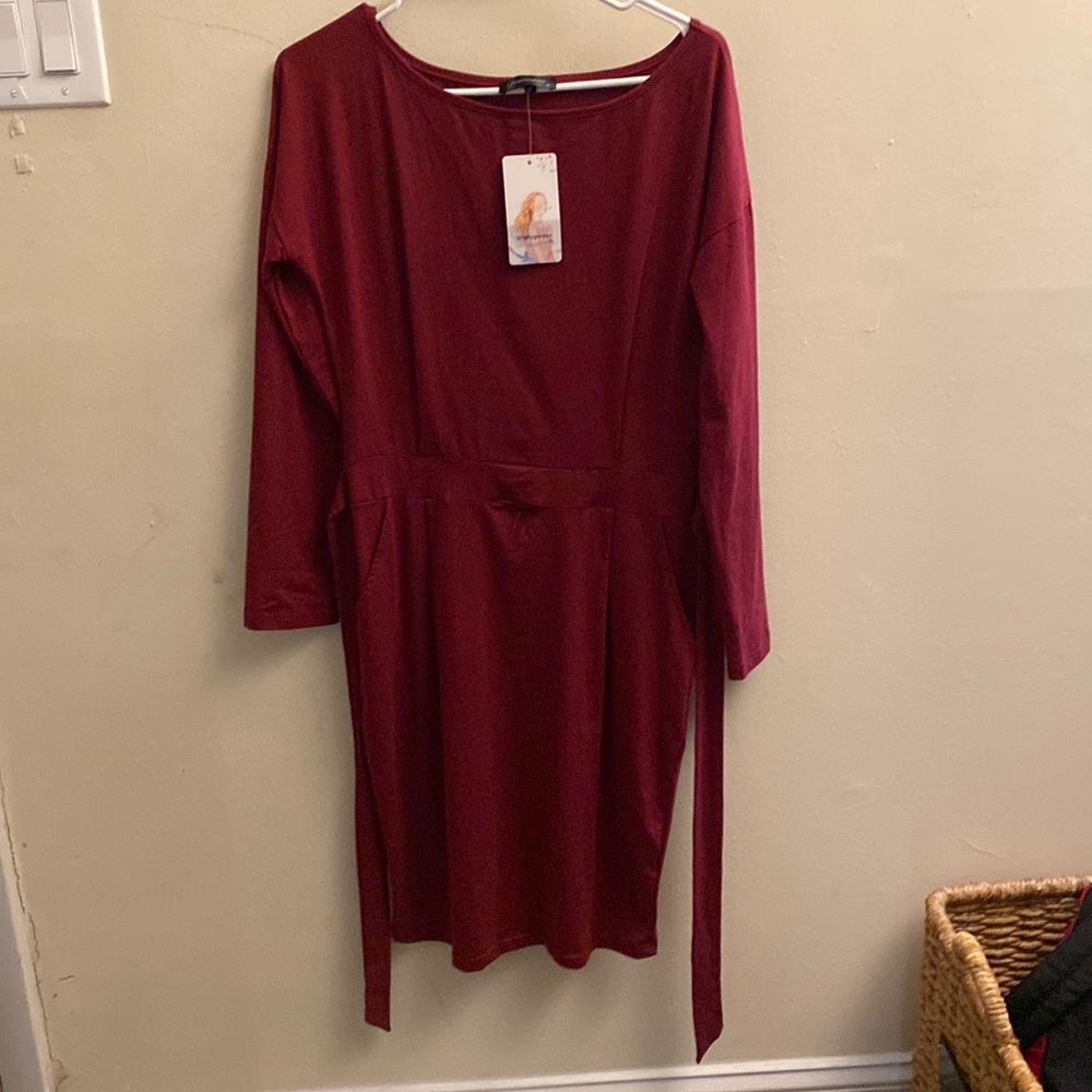 Prettygarden Medium red long sleeve dress